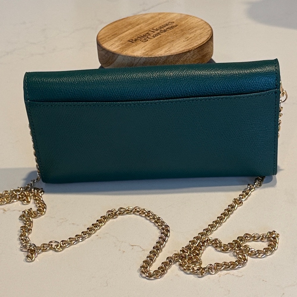 Furla Teal Clutch with Gold Chain - Picture 6 of 9